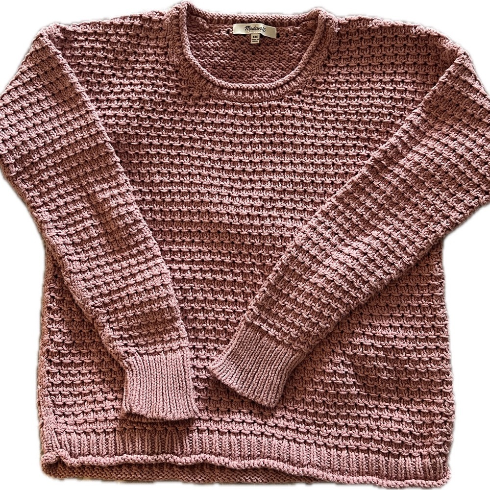 Madewell Pink Open-Stitch Austen Pullover Sweater size XXS
